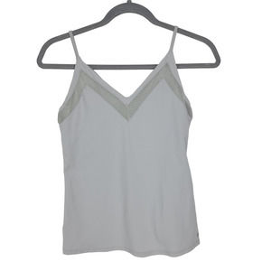 Alo Women's Size Medium Adjustable Spaghetti Strap Logo Gray Cami Tank Top